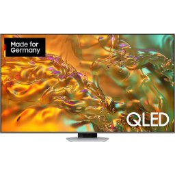 Televizor Smart Samsung 85Q80D, QLED, 85 inch, 214 cm, UltraHD 4K, HDR, twin tuner, Direct Full Array, 120Hz panel, Negru-Argintiu