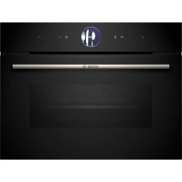 Cuptor cu abur compact incorporat Bosch CSG7361B1 Series 8, 47l, 21 moduri de gatit, TFT TouchDisplay Plus, EcoClean Direct, clasa energetica A+, Negru