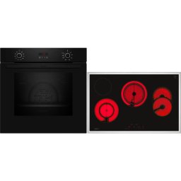 Set incorporabil Neff BX48PB Cuptor electric 71 l, Convecție, Grill + Plită cu inducție (4 zone gatit), 17 trepte de putere, funcție PowerBoost, Negru