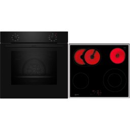 Set Neff BX16B , Cuptor electric Neff B1DCA0AK0 N30, 71 L, 60 cm cu Plita vitroceramica Neff T16SBN1L0 N50, 4 zone gatit, Negru