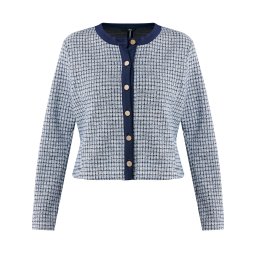 MEXX Geacă tricotată albastru închis / negru / alb