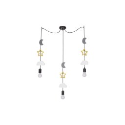 Lustră pentru copii cu cablu TRIO 3xE27/20W/230V gri/galben/alb