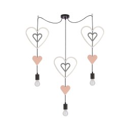 Lustra pentru copii TRIO cu cablu 3xE27/20W/230V roz/alb/gri