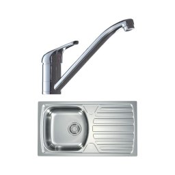 ALVEUS SETA259 - Chiuvetă de bucătărie BASIC+baterie pentru chiuvetă RIVIERA, 14,8 cm satinat/crom