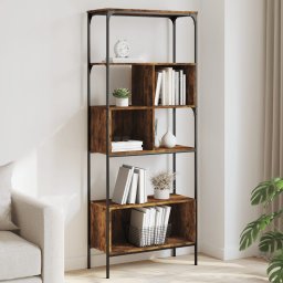 Biblioteca cu 5 niveluri, stejar fumuriu, 76x33x188,5 cm, lemn GartenMobel Dekor
