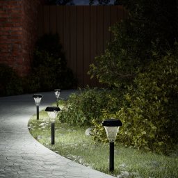 Lampi solare alei cu tarusi de pamant 12 buc., alb GartenMobel Dekor