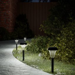 Lampi solare alei cu tarusi de pamant 12 buc., alb GartenMobel Dekor
