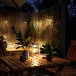 Lampa solara din sticla pentru exterior, 12 buc., alb cald GartenMobel Dekor