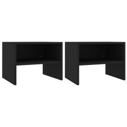 Noptiere, 2 buc., negru, 40x30x30 cm, lemn prelucrat GartenMobel Dekor