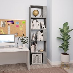 Biblioteca/Separator, gri beton, 45x24x159 cm, lemn prelucrat GartenMobel Dekor