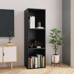 Biblioteca/Comoda TV, negru, 36 x 30 x 114 cm, PAL GartenMobel Dekor
