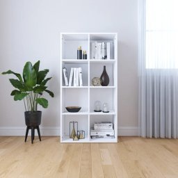 Biblioteca/Dulap, alb, 66x30x130 cm, lemn prelucrat GartenMobel Dekor