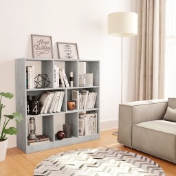 Biblioteca, gri beton, 97,5x29,5x100 cm, lemn prelucrat GartenMobel Dekor