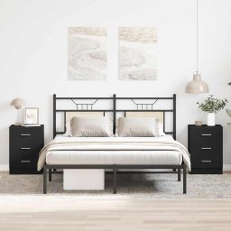 Noptiere, 2 buc., negru, 38x35x56 cm, lemn prelucrat GartenMobel Dekor