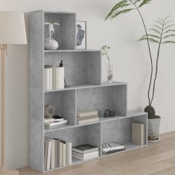 Biblioteca/Separator, gri beton, 155x24x160 cm, lemn prelucrat GartenMobel Dekor
