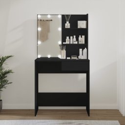 Masa de toaleta cu LED, negru, 74,5x40x141 cm GartenMobel Dekor
