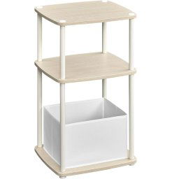 SONGMICS Masuta laterala tip noptiera, cu 3 rafturi si cos textil, cadru metalic, 30x34x58 cm, bej Household NewTrend
