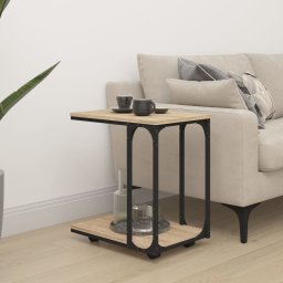 Masa laterala cu roti stejar sonoma 50x35x55,5cm lemn prelucrat GartenMobel Dekor