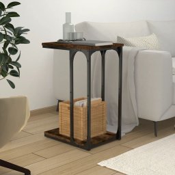 Masa laterala, stejar fumuriu, 40x30x60 cm, lemn prelucrat GartenMobel Dekor