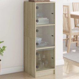 Dulap cu usi din sticla, stejar sonoma, 35x37x109 cm GartenMobel Dekor