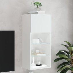 Comoda TV cu lumini LED, alb, 40,5x30x90 cm GartenMobel Dekor