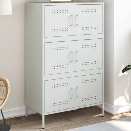 Dulap înalt, alb, 68x39x113 cm, otel GartenMobel Dekor