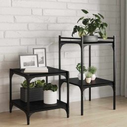Panouri pentru biblioteca - 4 bucati, stejar negru, 40x40x1.5 cm, din lemn prelucrat. GartenMobel Dekor