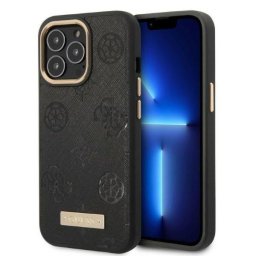 Husa Guess GUHMP13LSAPSTK iPhone 13 Pro / 13 6.1" black/black hardcase Peony Logo Plate MagSafe