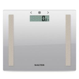 Cantar Salter 9113 SV3RAREU16 Compact Glass Analyser Bathroom Scales - Silver