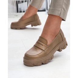 Resti Women's light brown moccasins on a solid sole Desika - Footwear