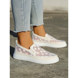 Resti Women's moccasins made of mesh with flowers Emzos