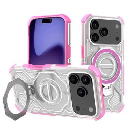 Husa Techsuit Carbon Shield PRO - Husă telefon - compatibil cu Apple iPhone 17 Pro - culoare Roz, Transparent