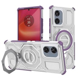 Husa Husa pentru Motorola Edge 50 Fusion - Techsuit Carbon Shield PRO - Purple Transparent