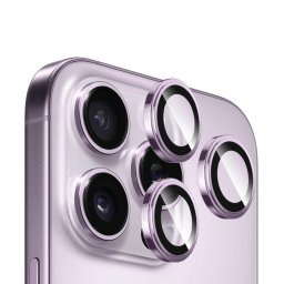 Folie pentru iPhone 14 Pro / iPhone 14 Pro Max - Sapphire Crystal Original Lens Glass (set 3) - Purple