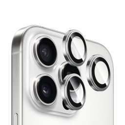 Folie pentru iPhone 14 Pro / iPhone 14 Pro Max - Sapphire Crystal Original Lens Glass (set 3) - Silver