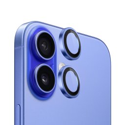 Folie pentru iPhone 16 / iPhone 16 Plus (set 2) - Original Metal Frame Lens Protector - Blue