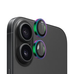 Folie pentru iPhone 16 / iPhone 16 Plus (set 2) - Original Metal Frame Lens Protector - Colorful