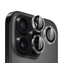 Folie pentru iPhone 16 Pro / iPhone 16 Pro Max (set 3) - Blueo Original Metal Frame Lens Protector - Clear