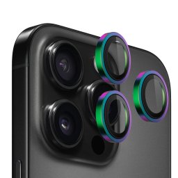 Folie pentru iPhone 16 Pro / iPhone 16 Pro Max (set 3) - Original Metal Frame Lens Protector - Colorful