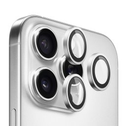 Folie pentru iPhone 14 Pro / iPhone 14 Pro Max (set 3) - Original Metal Frame Lens Protector - Silver