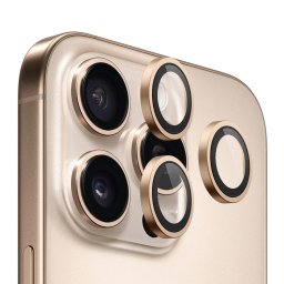 Folie pentru iPhone 14 Pro / iPhone 14 Pro Max (set 3) - Original Metal Frame Lens Protector - Golden