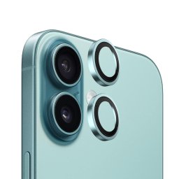Folie pentru iPhone 15 / iPhone 15 Plus (set 2) - Original Metal Frame Lens Protector - Green