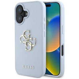Husa Husa pentru iPhone 16 - Hardcase Grained Big 4G Logo Small Classic Logo (GUHCP16SPGT4MBB) - Blue