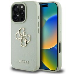 Husa Husa pentru iPhone 16 Pro - Guess Hardcase Grained Big 4G Logo Small Classic Logo (GUHCP16LPGT4MBN) - Green