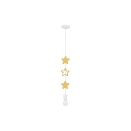 Lustră suspendată pentru copii STARS, cu cablu, 1xE27/20W/230V, galbenă/albă