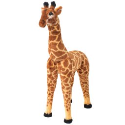 Jucarie de plus girafa în picioare, maro si galben, XXL GartenMobel Dekor