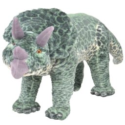 Jucarie din plus dinozaur Triceratops în picioare, verde, XXL GartenMobel Dekor