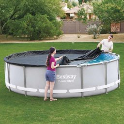 Prelata pentru piscina Bestway Flowclear 427 cm, antracit, cu fixare