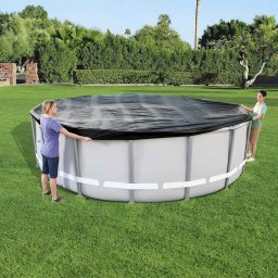Prelata pentru piscina Bestway Flowclear 488 cm, antracit, PVC