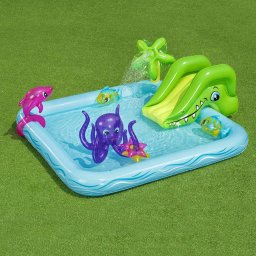 Centru de joaca acvatic Bestway Fantastic Aquarium cu tobogan, 239x206x86 cm